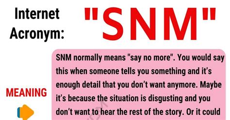 what does snm mean in text|SNM Meaning in Text: Decoding Modern Slang